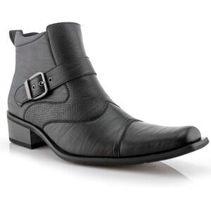 Ferro Aldo Alejandro Mens Memory Foam Western Buckle Strap Ankle Dress Boots 7.5